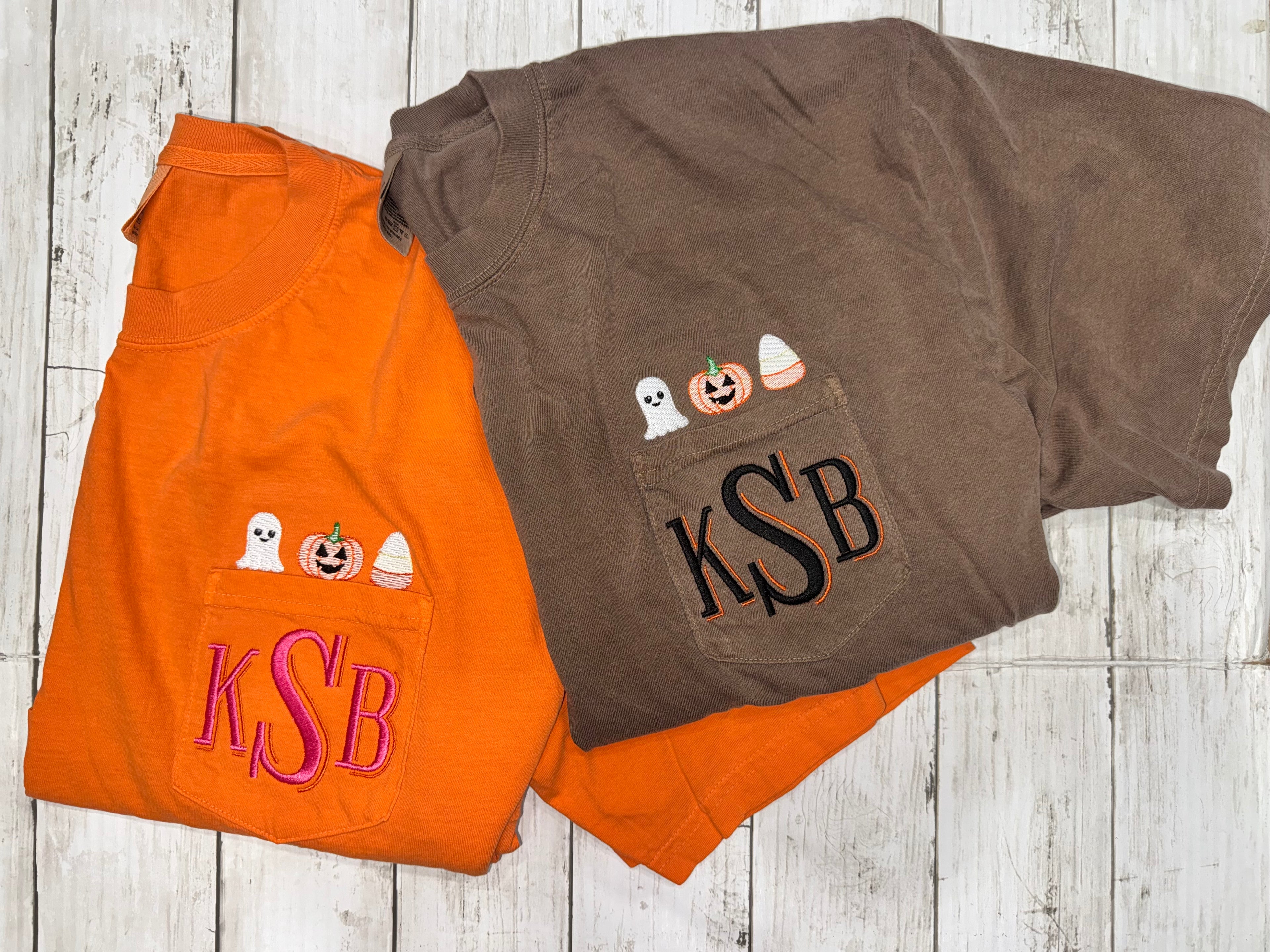 Halloween Monogram Pocket Tee