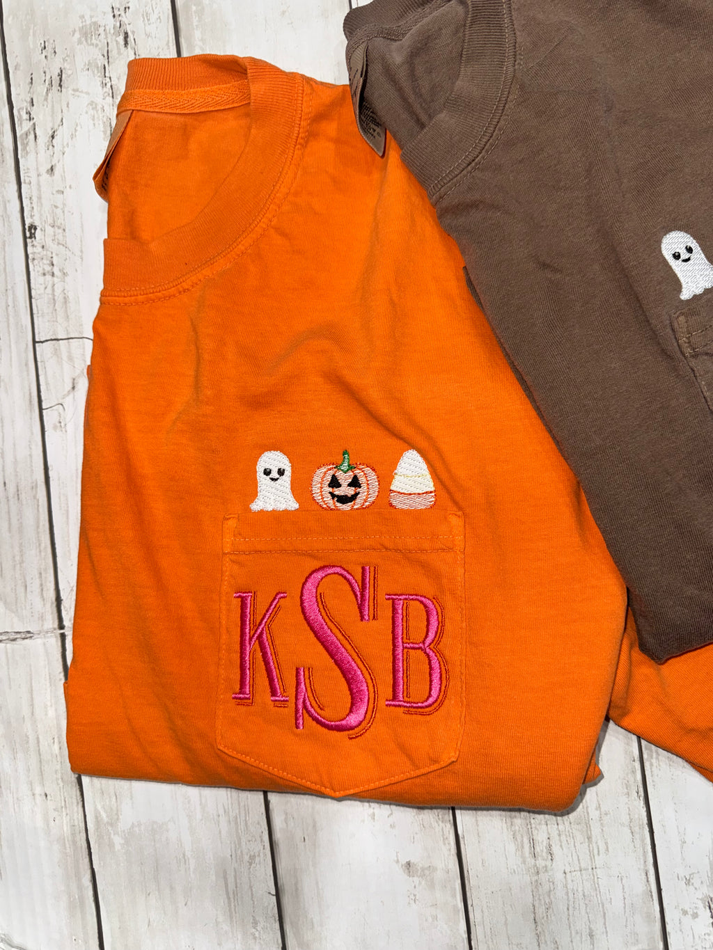 Halloween Monogram Pocket Tee