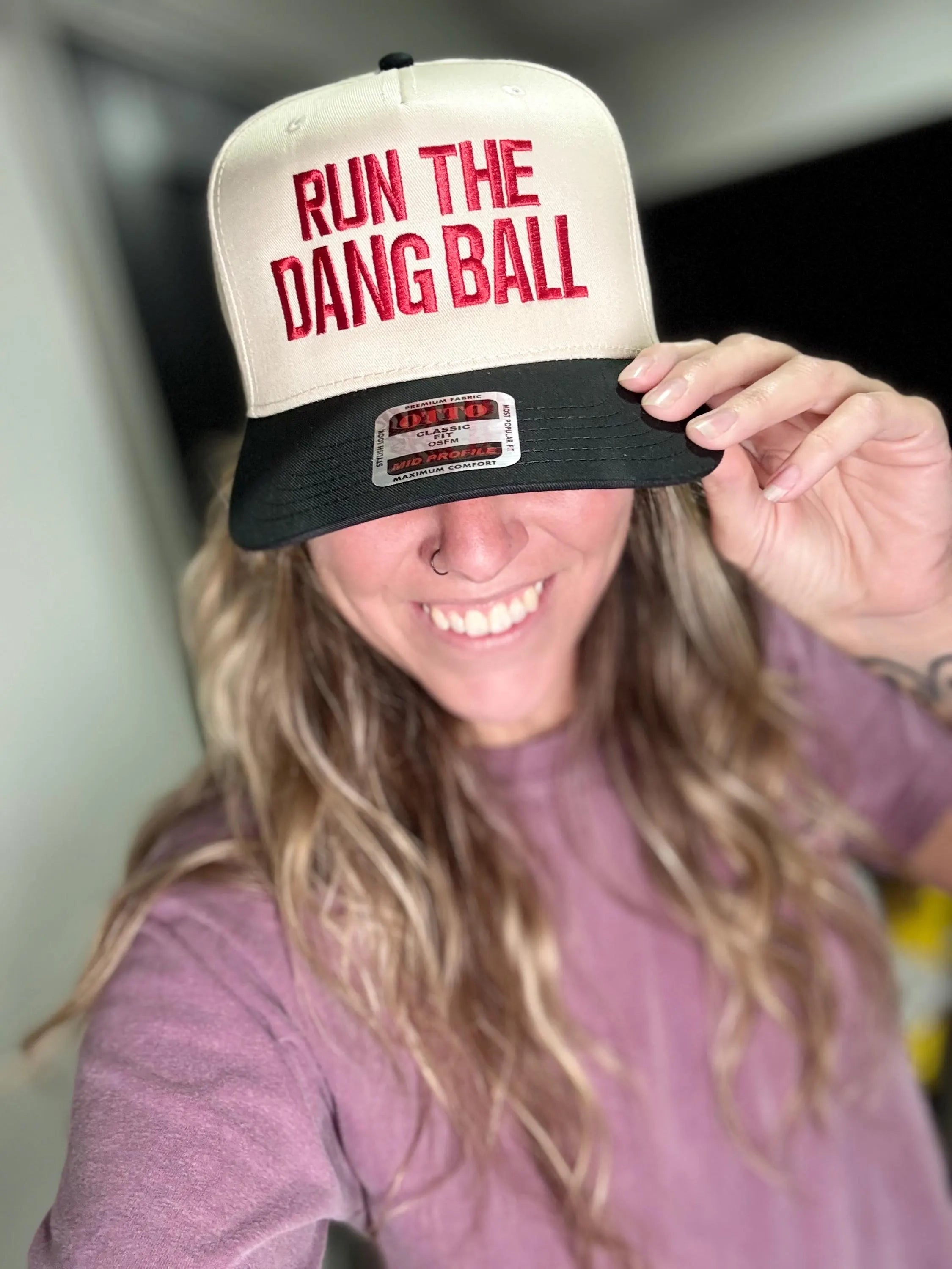 Run the Dang Ball Hat – Embroidered Football Cap for Coaches & Fans